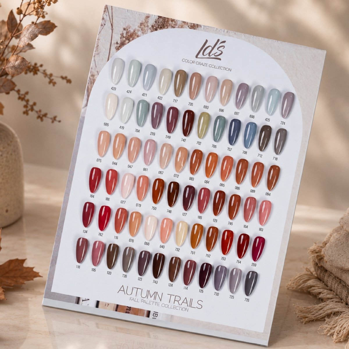 LDS Color Craze Set of 72 Gel Polish (0.5oz) - Fall 1 - Autumn Trails Collection - DTK Nail Supply