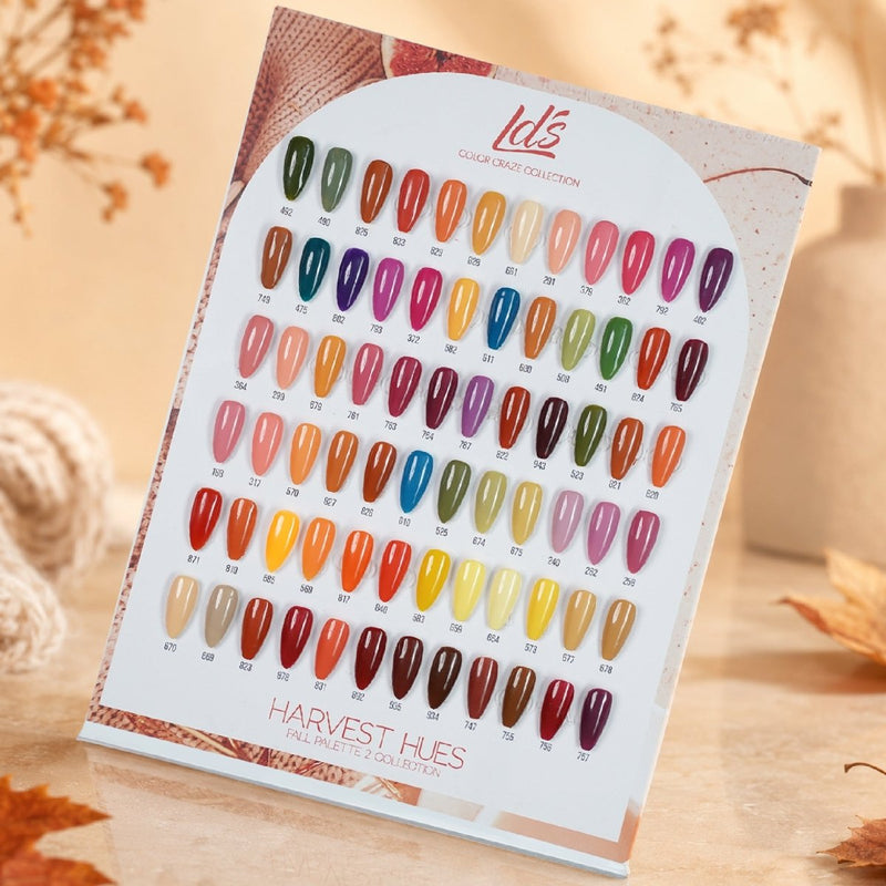 LDS Color Craze Set of 72 Gel Polish (0.5oz) - Fall 2 - Harvest Hues Collection - DTK Nail Supply