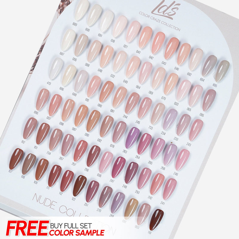 LDS Color Craze Set of 72 Gel Polish (0.5oz) - Nude Collection - DTK Nail Supply