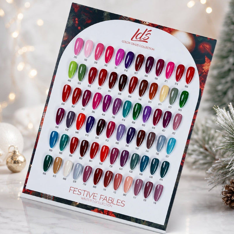 LDS Color Craze Set of 72 Gel Polish (0.5oz) - Winter 1 - Festive Fables Collection - DTK Nail Supply