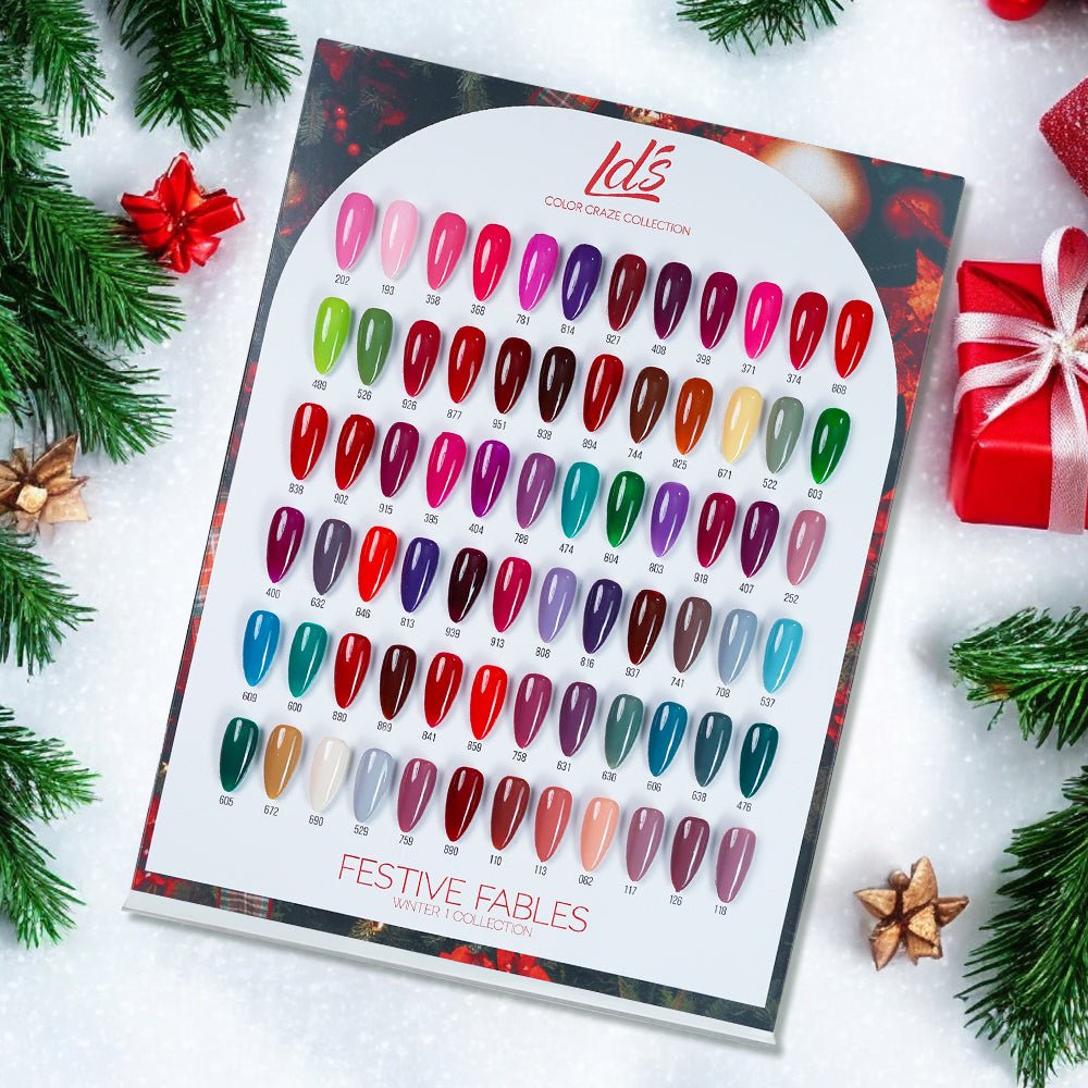LDS Color Craze Set of 72 Gel Polish (0.5oz) - Winter 1 - Festive Fables Collection - DTK Nail Supply