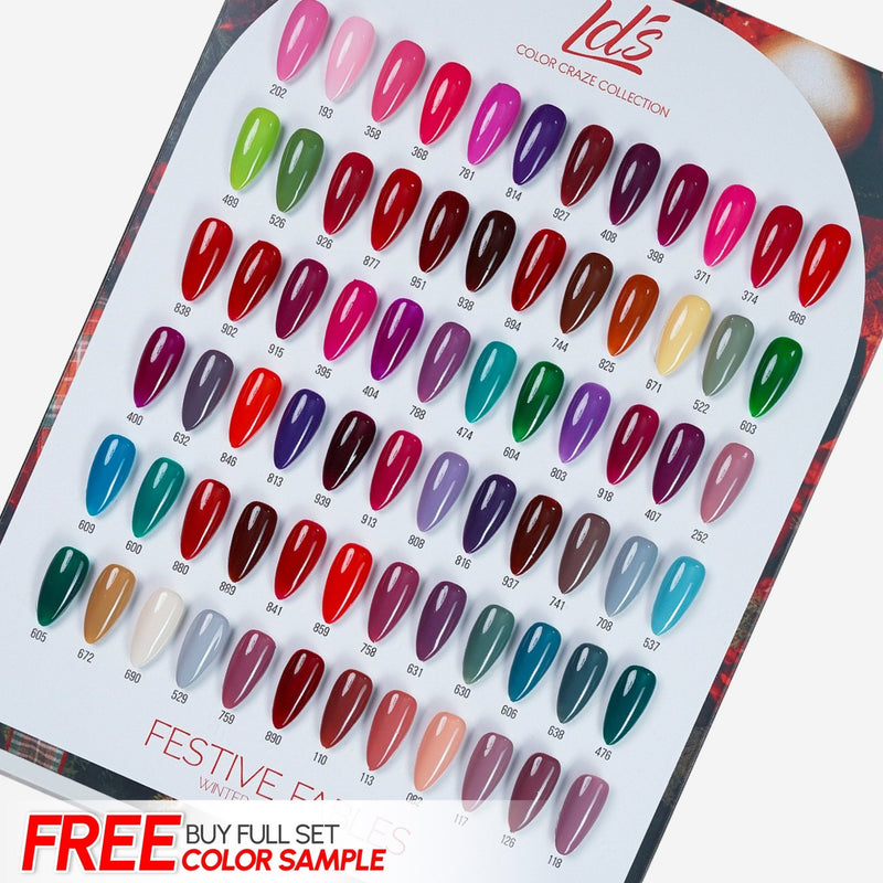 LDS Color Craze Set of 72 Gel Polish (0.5oz) - Winter 1 - Festive Fables Collection - DTK Nail Supply