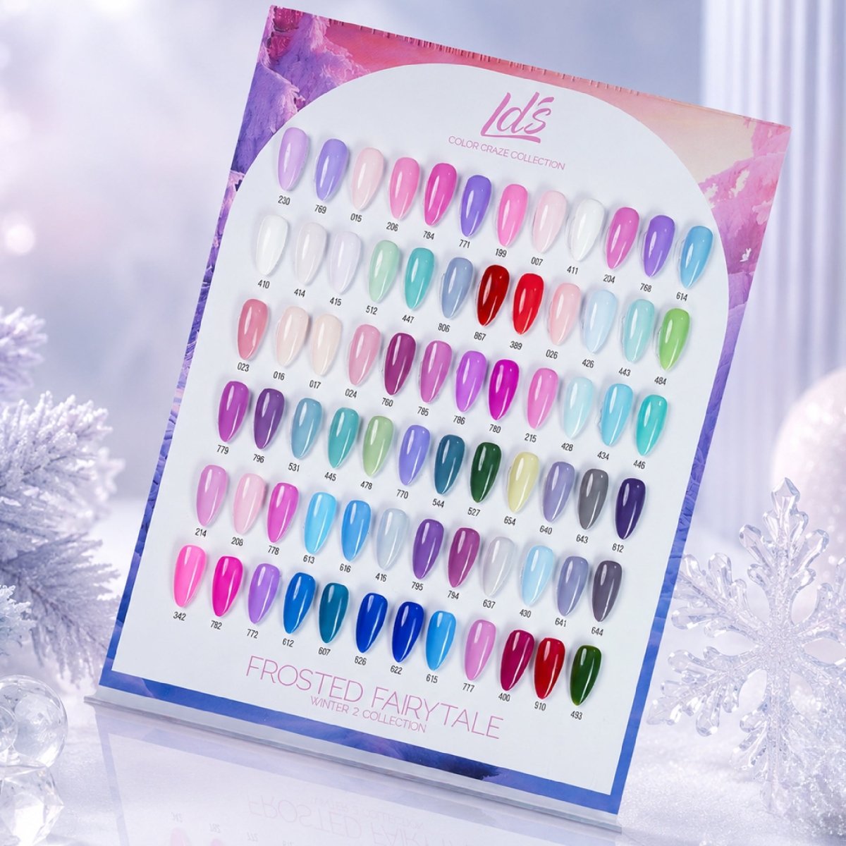 LDS Color Craze Set of 72 Gel Polish (0.5oz) - Winter 2 - Frosted Fairytale Collection - DTK Nail Supply