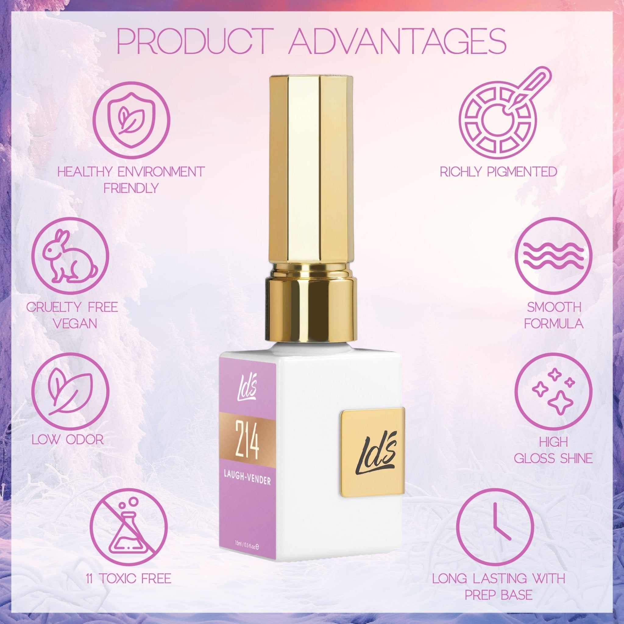 LDS Color Craze Set of 72 Gel Polish (0.5oz) - Winter 2 - Frosted Fairytale Collection - DTK Nail Supply