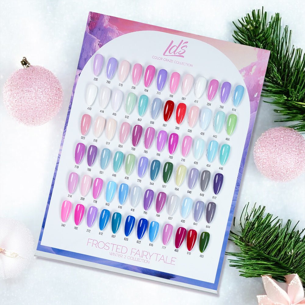 LDS Color Craze Set of 72 Gel Polish (0.5oz) - Winter 2 - Frosted Fairytale Collection - DTK Nail Supply