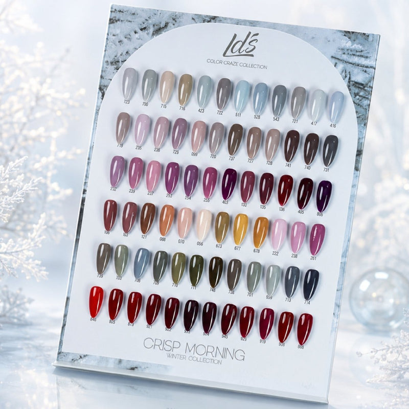 LDS Color Craze Set of 72 Gel Polish (0.5oz) - Winter - Crisp Morning Collection - DTK Nail Supply