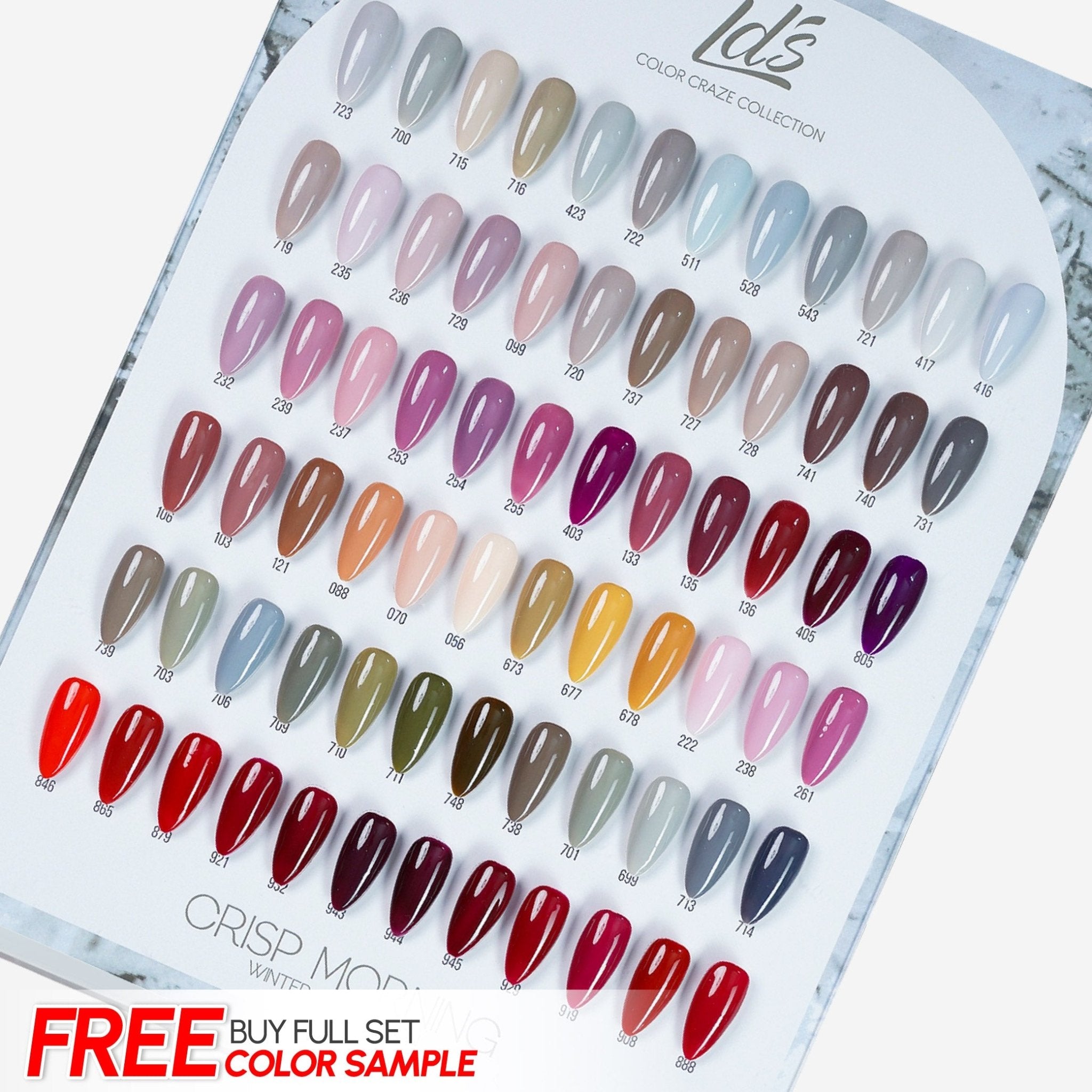 LDS Color Craze Set of 72 Gel Polish (0.5oz) - Winter - Crisp Morning Collection - DTK Nail Supply