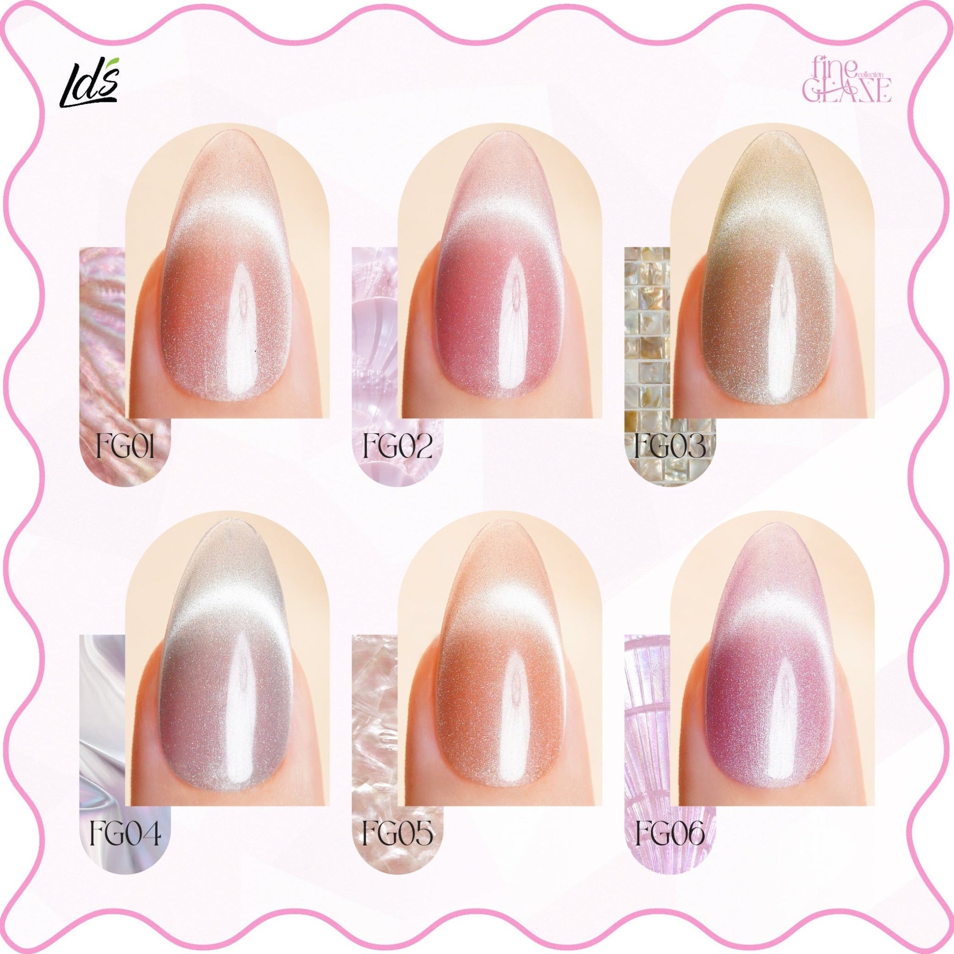 LDS FG03 - Fine Glaze Cat Eye Gel Collection - DTK Nail Supply