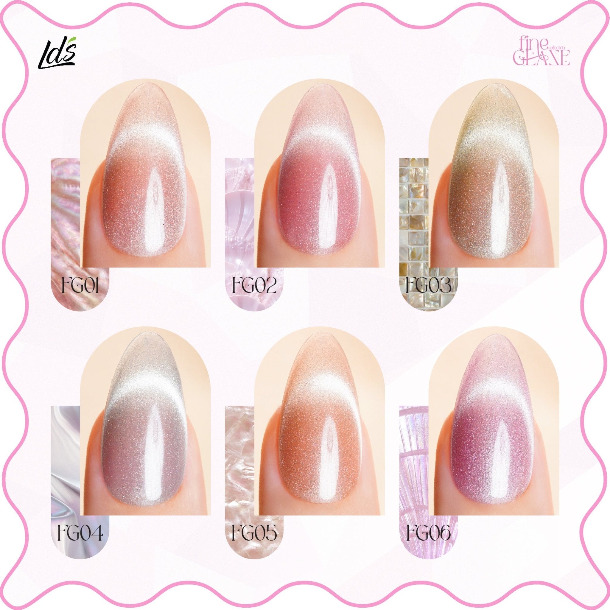 LDS FG06 - Fine Glaze Cat Eye Gel Collection - DTK Nail Supply