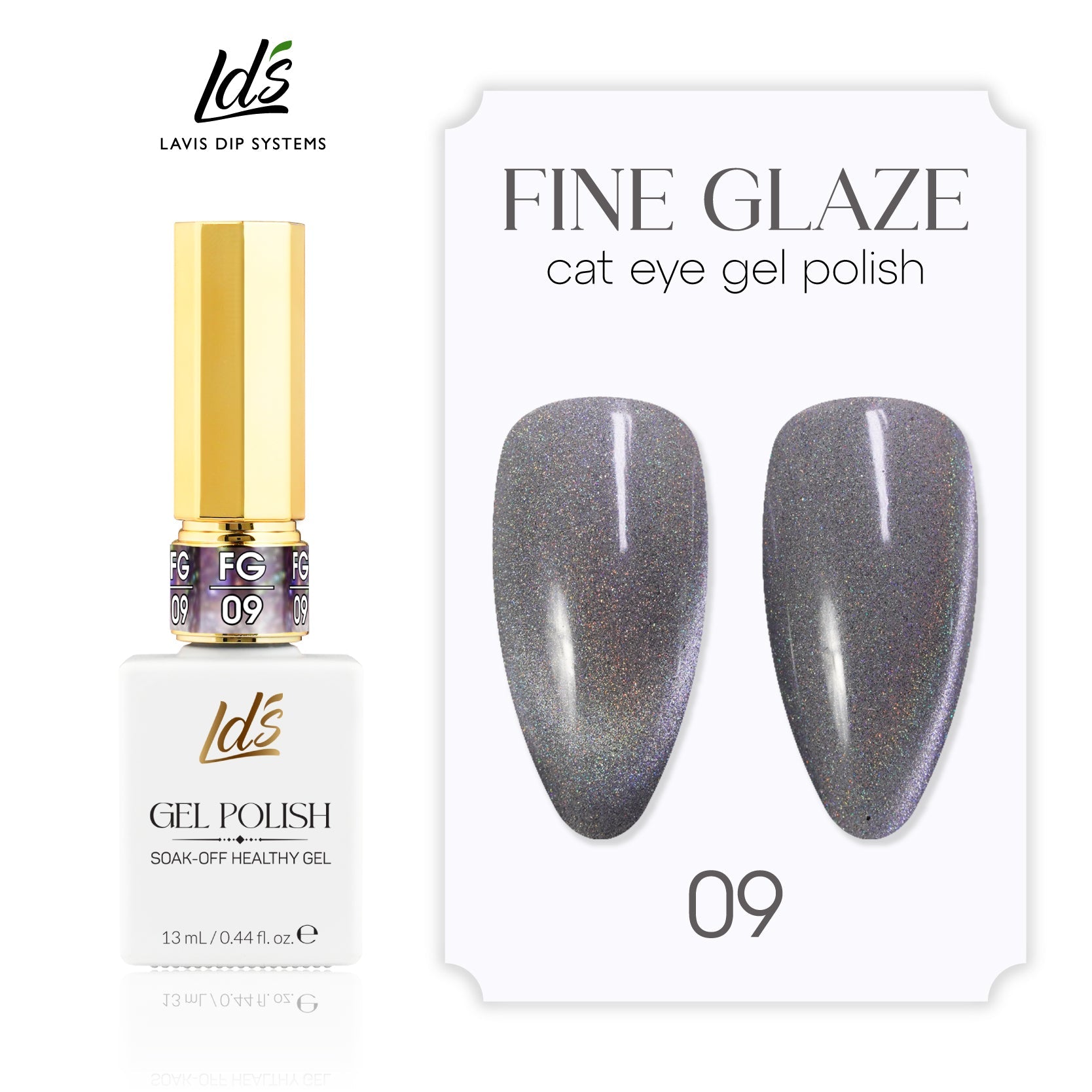 LDS FG09 - Fine Glaze Cat Eye Gel Collection - DTK Nail Supply