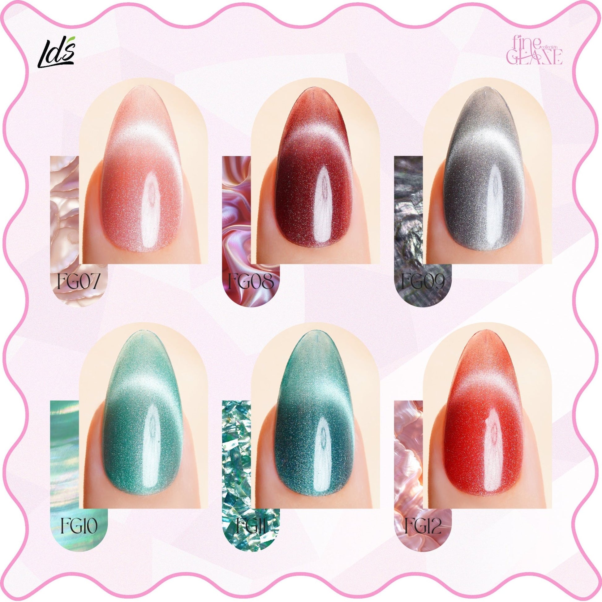 LDS FG09 - Fine Glaze Cat Eye Gel Collection - DTK Nail Supply