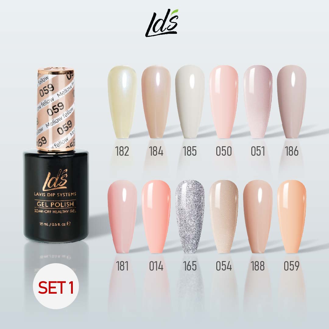 LDS Gel Color Set 1 (12 Colors) – Core Signature Nude Gel Polish Set for Nail Salons - DTK Nail Supply