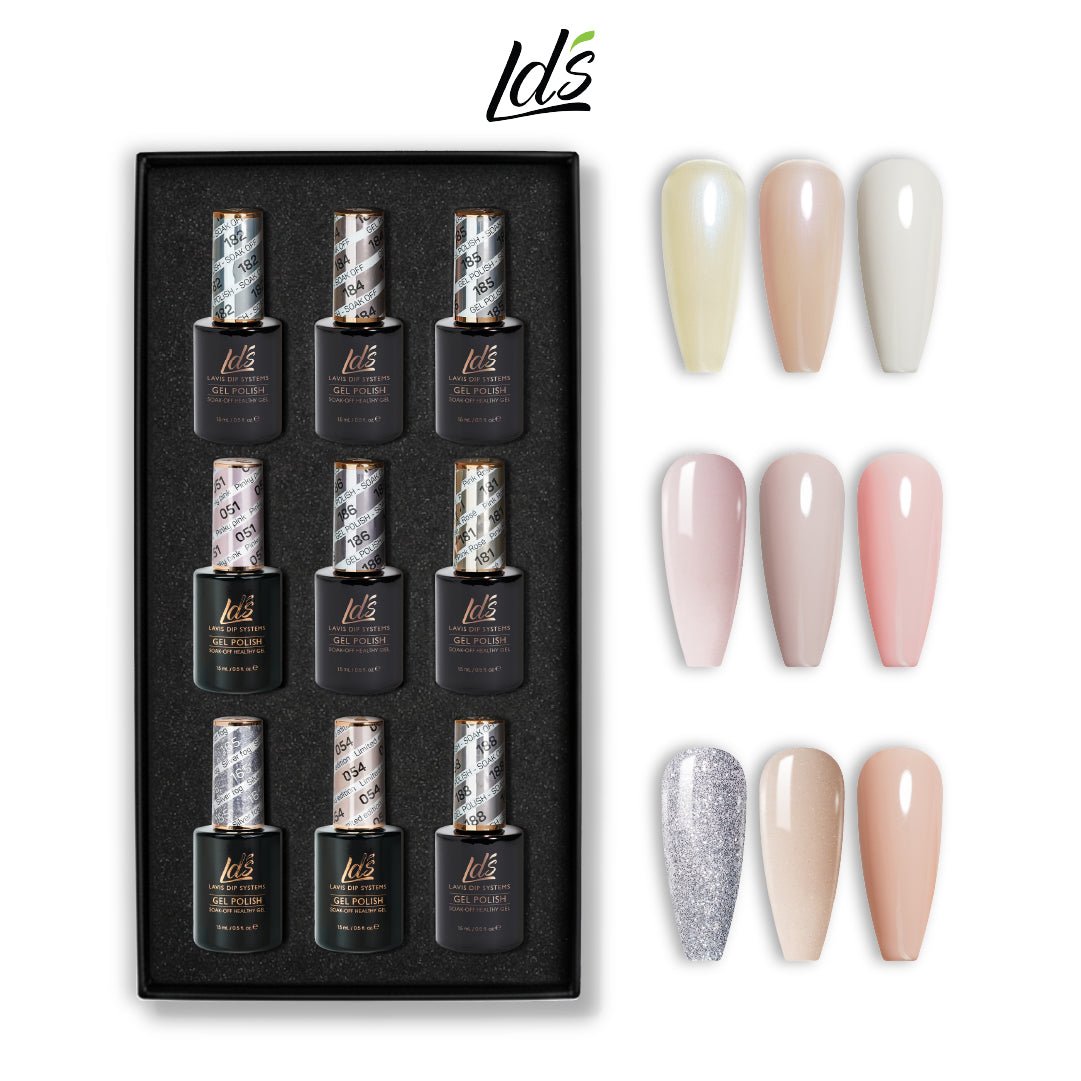 LDS Gel Color Set 1 (9 Colors) | Signature Nude Essentials Gel Polish Set - DTK Nail Supply