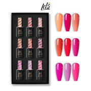 LDS Gel Color Set 10 (9 Colors) | Professional Gel Polish Collection - DTK Nail Supply