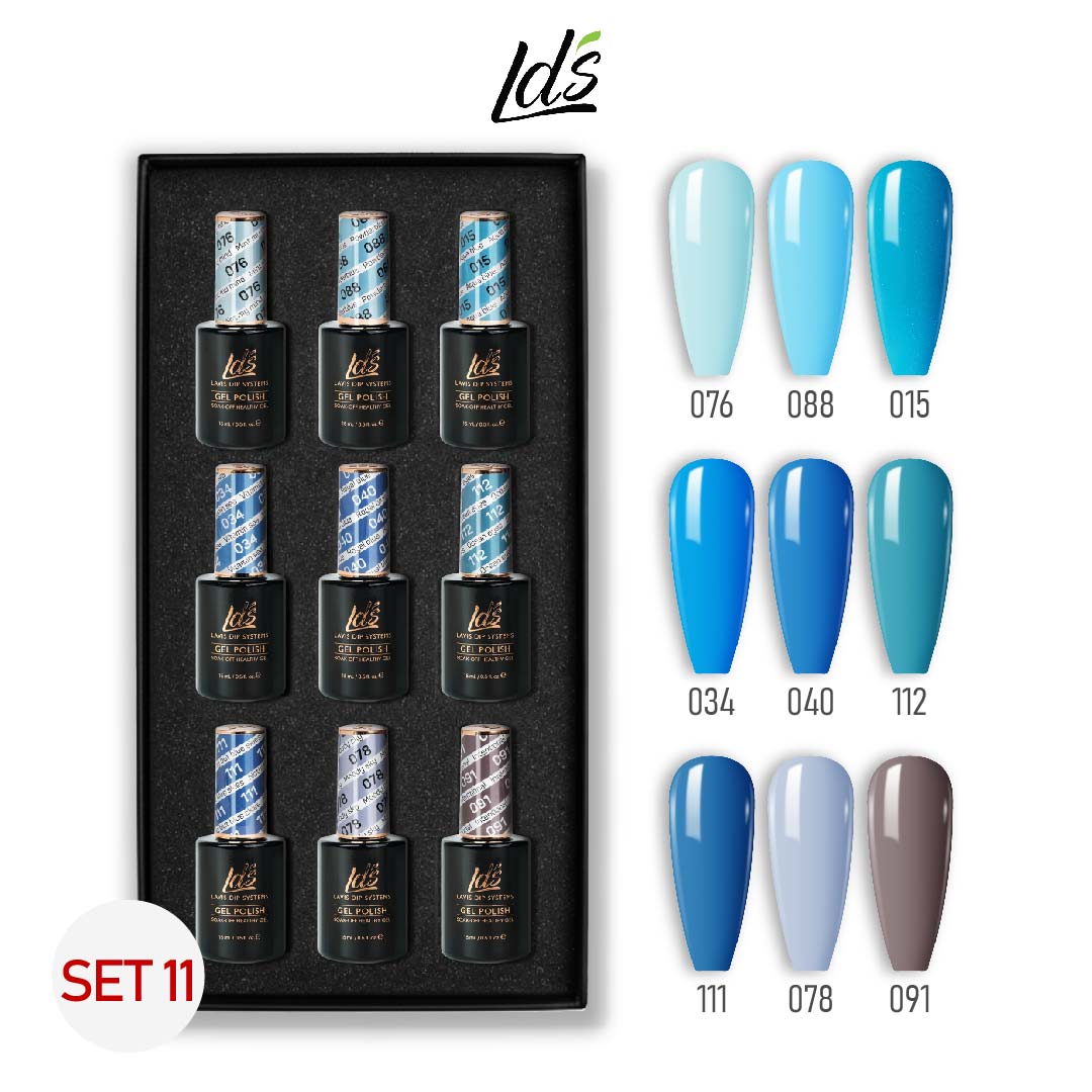 LDS Gel Color Set 11 - 9 Color Nude & Pink Professional Gel Polish Set - DTK Nail Supply