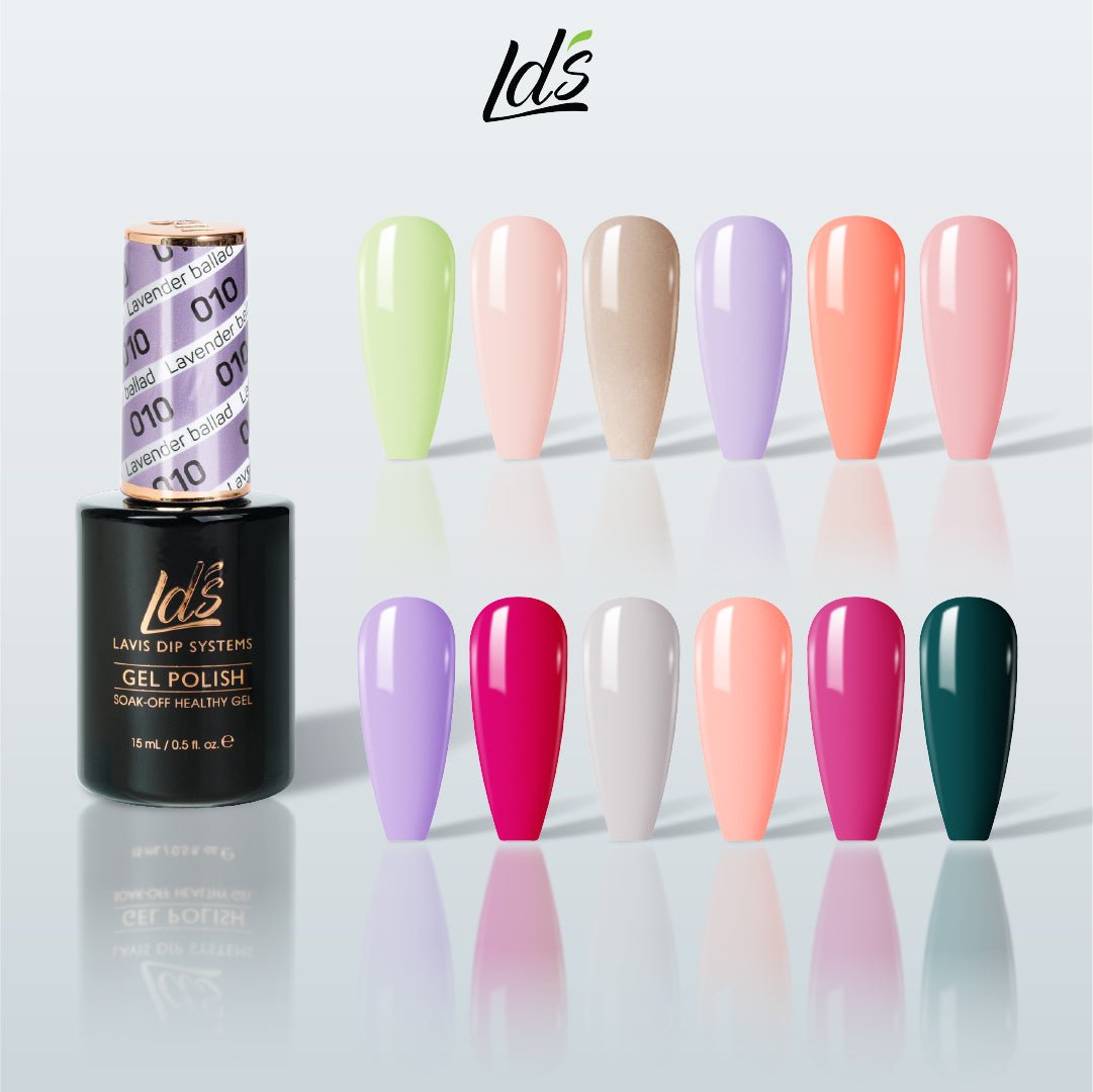 LDS Gel Color Set 3 (12 Colors) – Fresh & Light Gel Polish Set for Nail Salons - DTK Nail Supply