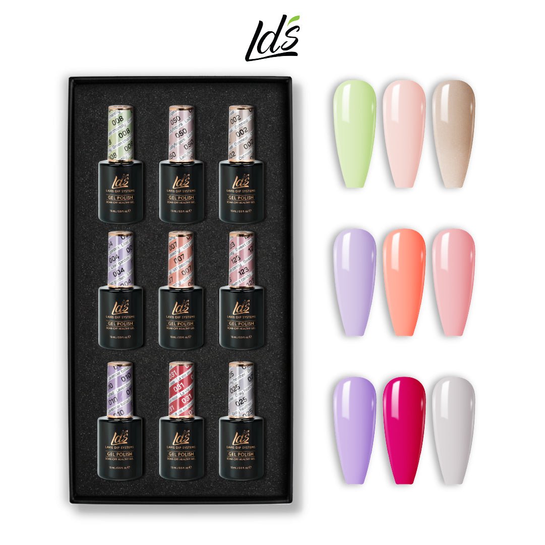 LDS Gel Color Set 3 (9 Colors) | Fresh & Youthful Gel Polish Collection - DTK Nail Supply