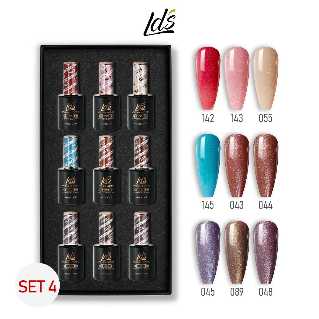 LDS Gel Color Set 4 (9 Colors) | Professional Gel Polish Collection - DTK Nail Supply