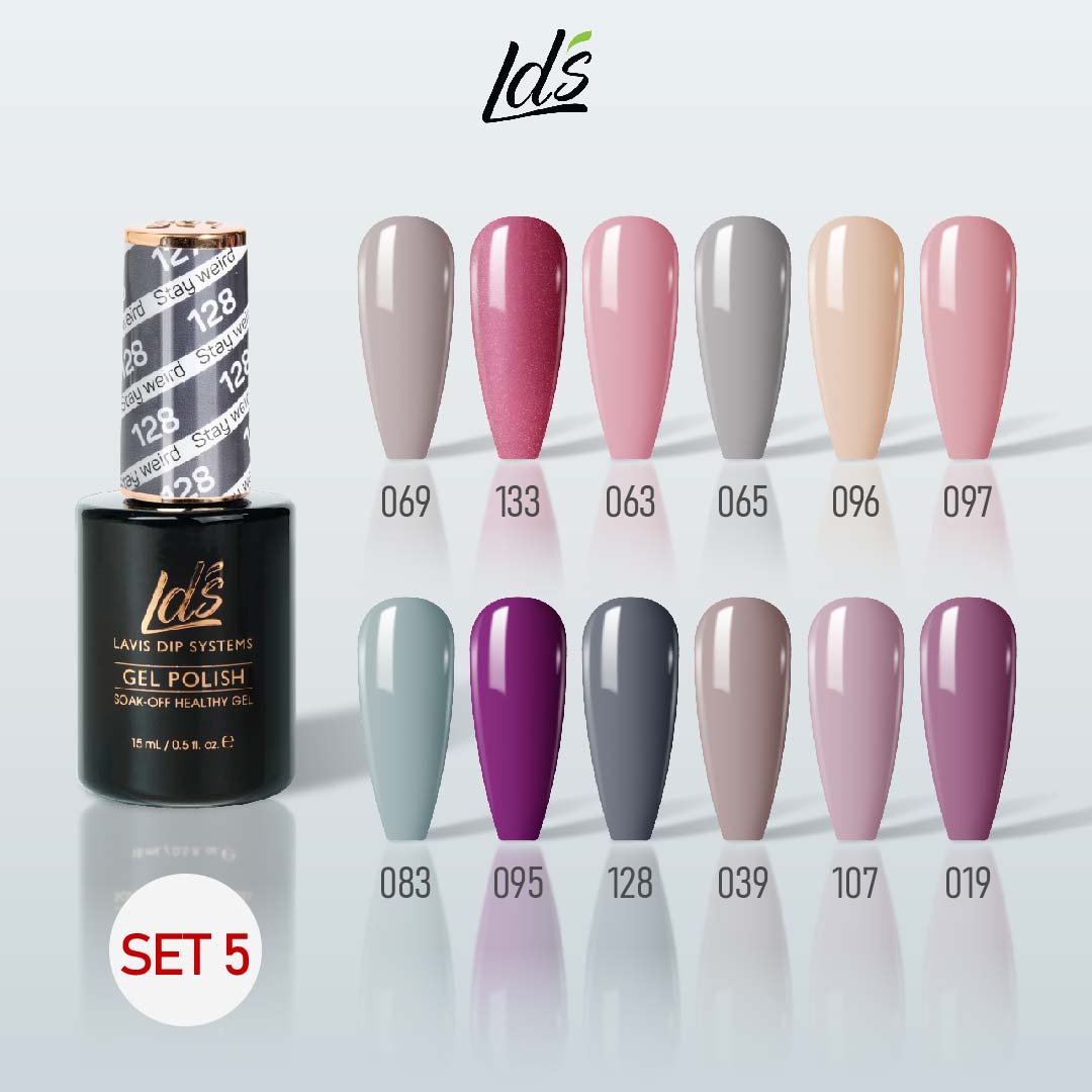 LDS Gel Color Set 5 (12 Colors) | Soft Feminine & Everyday Nude Gel Collection - DTK Nail Supply