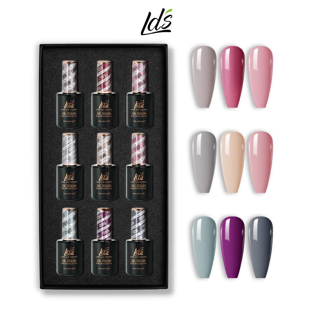 LDS Gel Color Set 5 (9 Colors) | Soft Pink & Nude Gel Collection - DTK Nail Supply