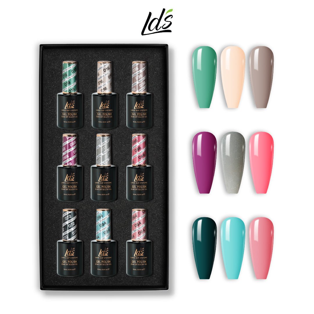 LDS Gel Color Set 6 (9 Colors) | Clean Nude Gel Polish Set - DTK Nail Supply
