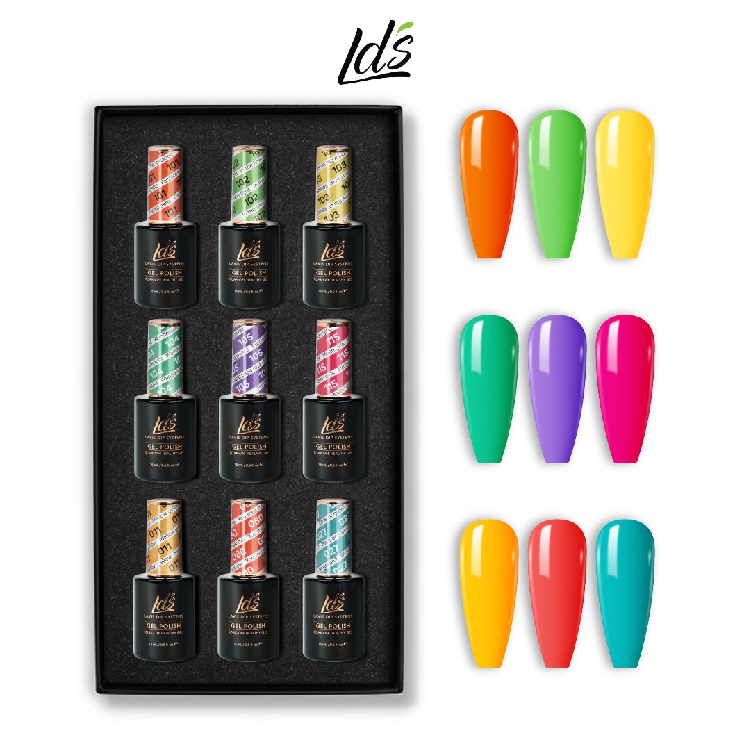LDS Gel Color Set 9 (9 Colors) | Core Salon Gel Color Essentials - DTK Nail Supply