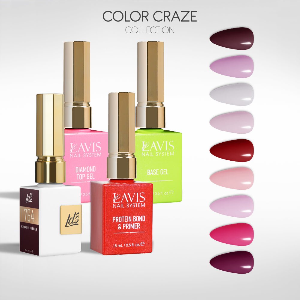 LDS Gel Kit 9 - 5 - Winter Berry Mix Collection + Base & Top - DTK Nail Supply