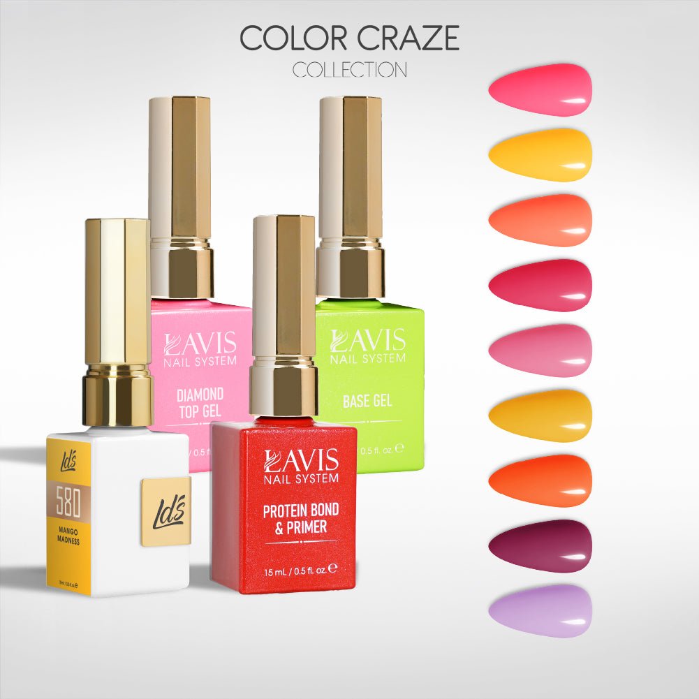 LDS Gel Kit 9 - 8 - Holiday Sunset Mix Collection + Base & Top - DTK Nail Supply