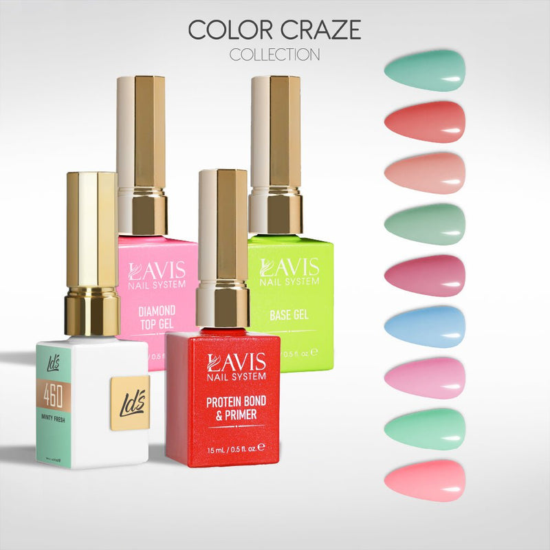 LDS Gel Kit 9 - 9 - Frosted Mint Collection + Base & Top - DTK Nail Supply