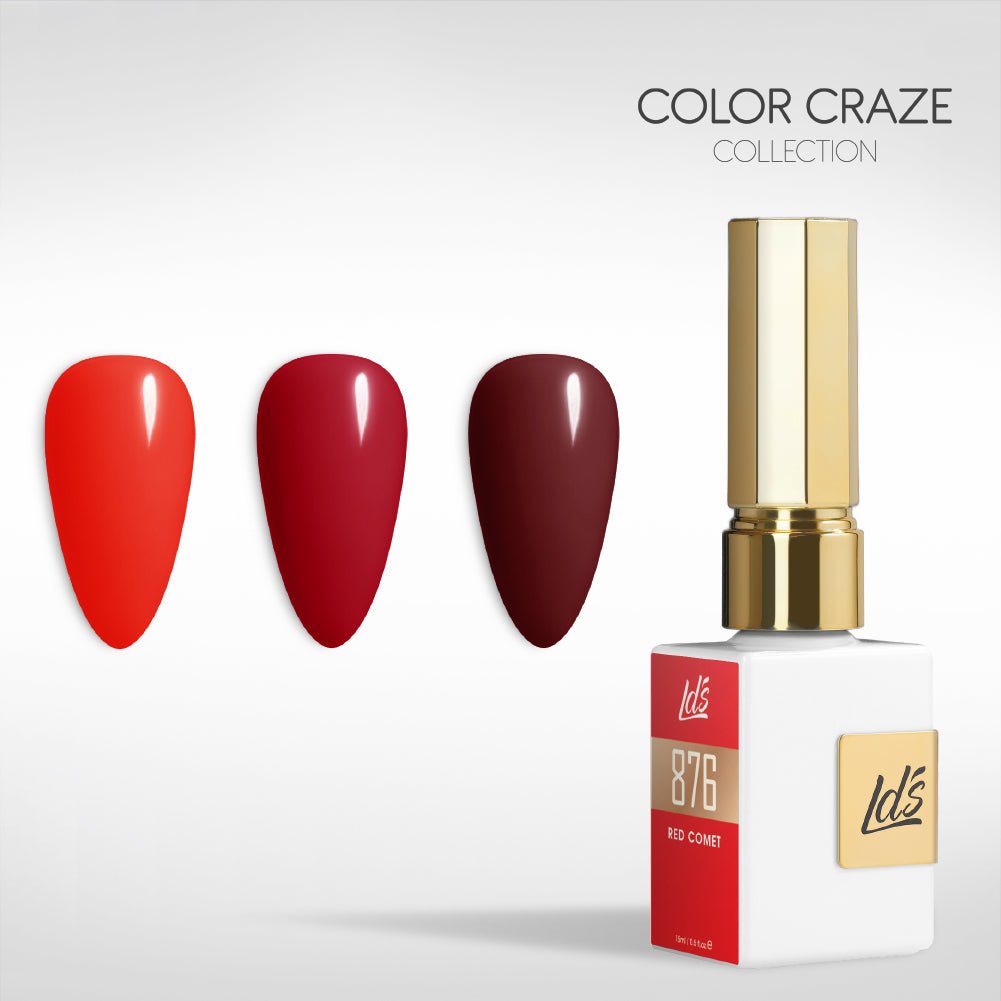 LDS Gel Set 3 - 1 - Classic Red - 876, 842, 932 - DTK Nail Supply