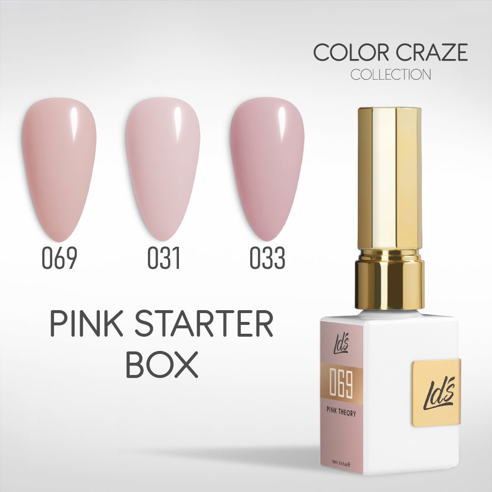 LDS Gel Set 3 - 4 - Pink Starter Box - 069, 031, 033 - DTK Nail Supply