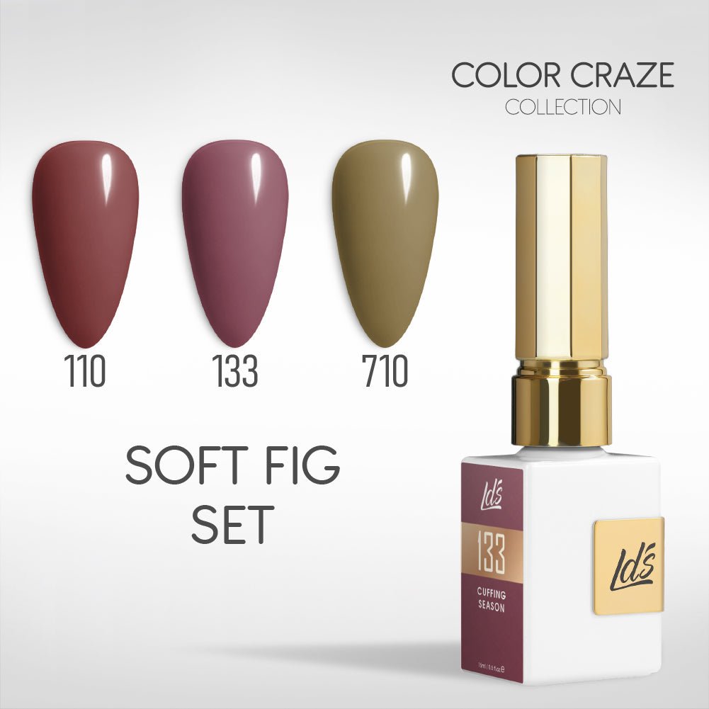 LDS Gel Set 3 - 5 - Soft Fig - 110, 133, 710 - DTK Nail Supply