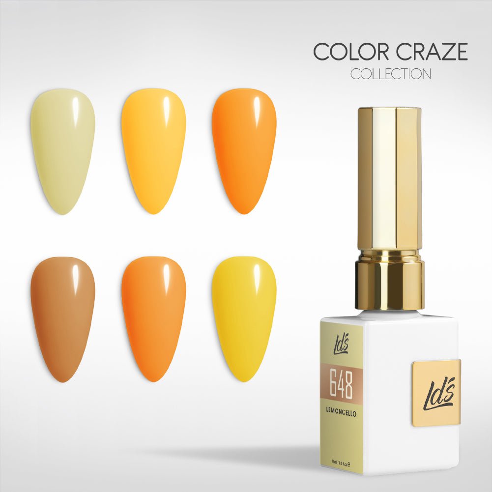 LDS Gel Set 6 - 12 - Honey Glow - 648, 578, 581, 828, 582, 572 - DTK Nail Supply