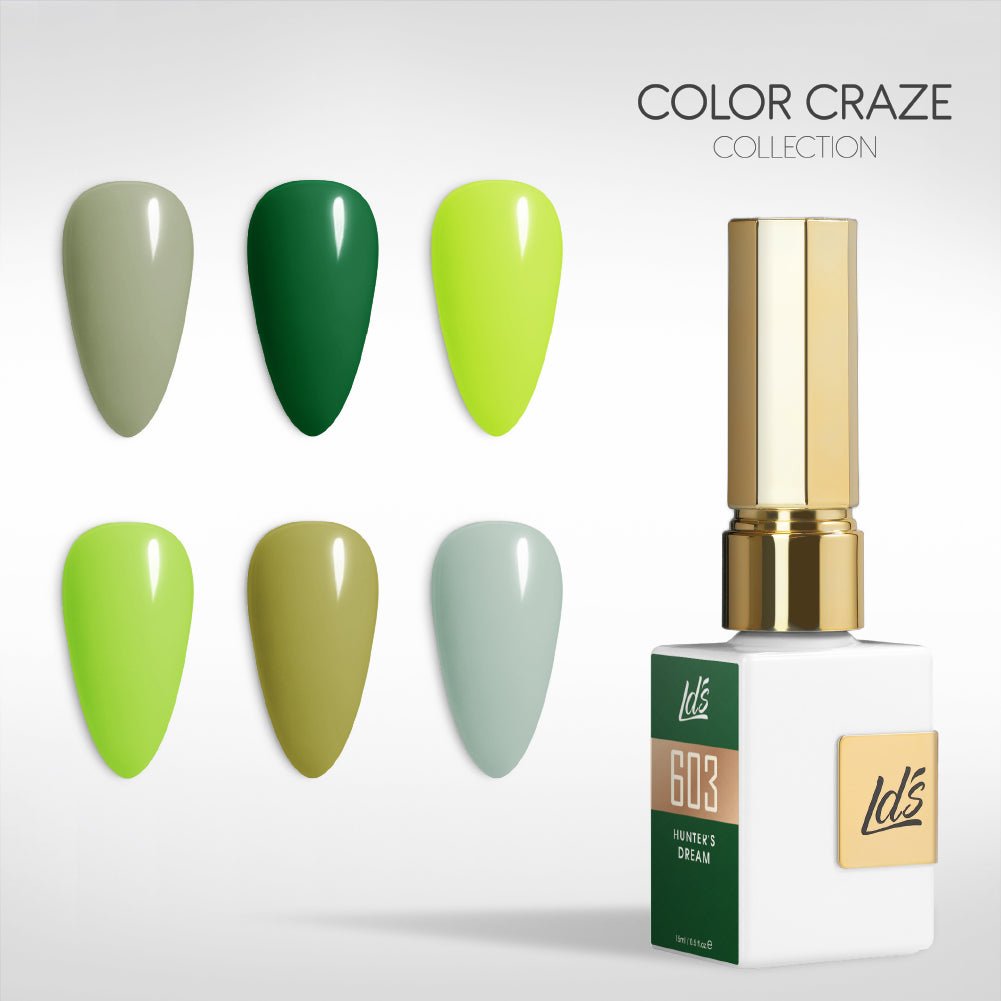 LDS Gel Set 6 - 14 - Lush Leaf - 477, 603, 598, 591, 508, 512 - DTK Nail Supply