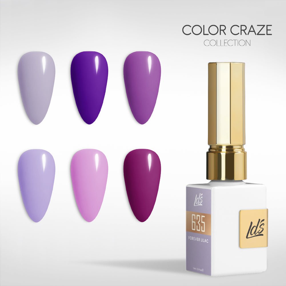 LDS Gel Set 6 - 15 - Lavender Dream - 635, 800, 797, 766, 775, 790 - DTK Nail Supply