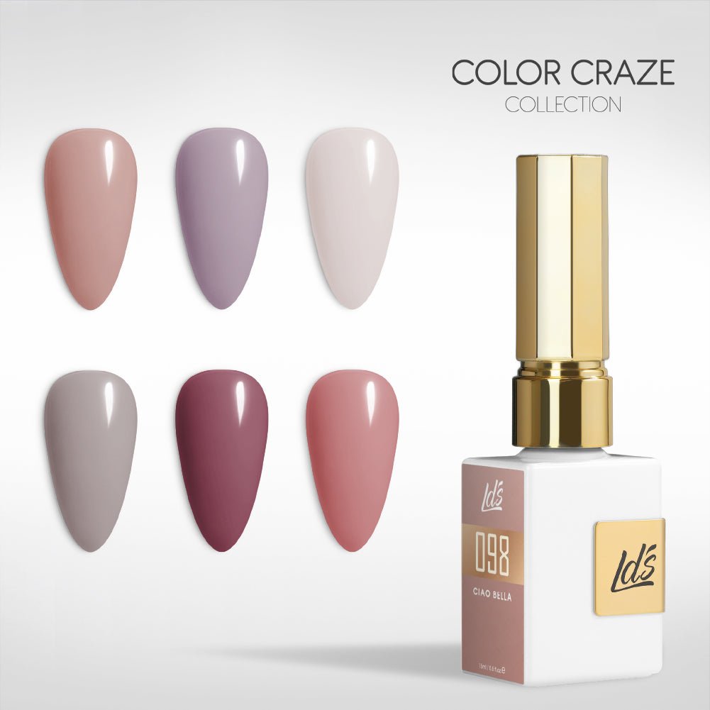 LDS Gel Set 6 - 4 - Luxe Neutrals - 098, 266, 691, 694, 134, 242 - DTK Nail Supply