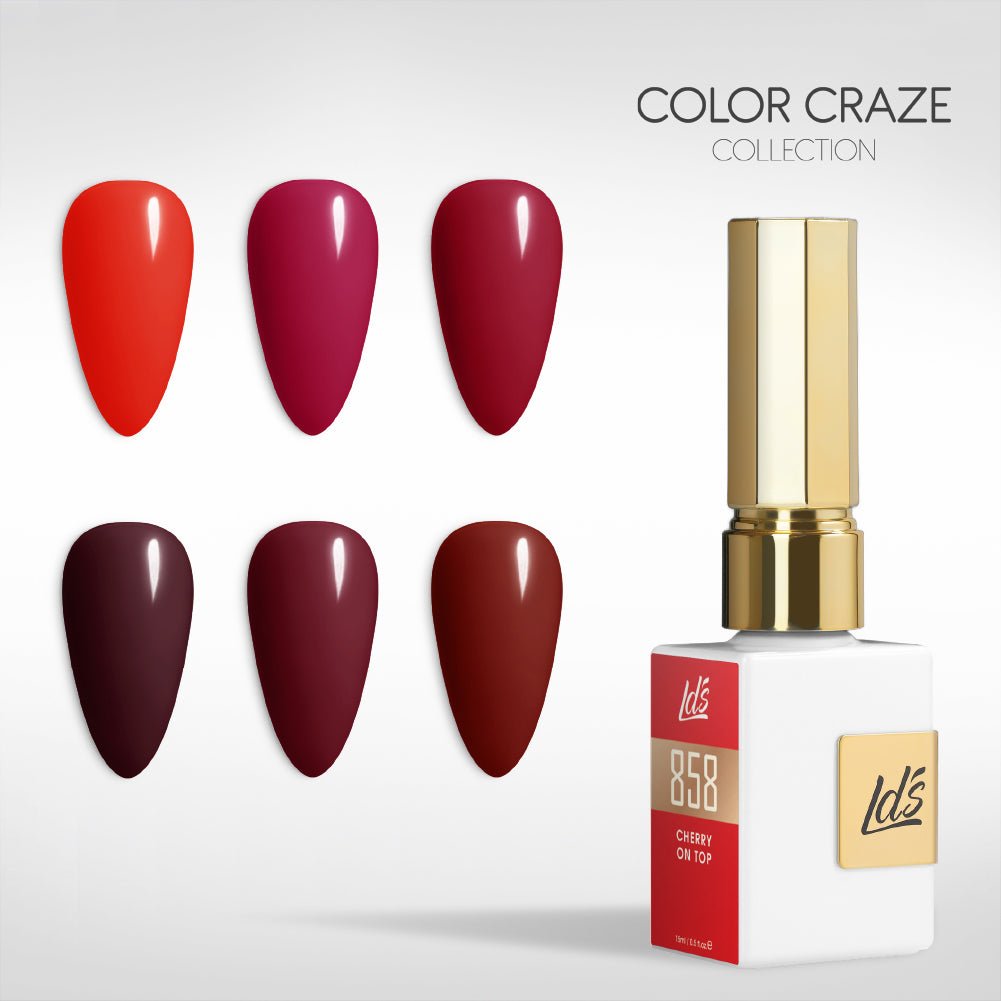 LDS Gel Set 6 - 6 - Red Rapture - 858, 837, 930, 941, 894, 907 - DTK Nail Supply