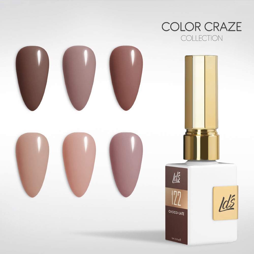 LDS Gel Set 6 - 7 - Cocoa Kisses - 122, 092, 109, 072, 047, 267 - DTK Nail Supply