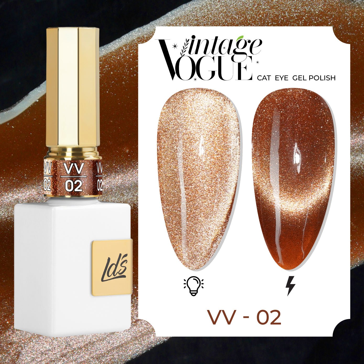 LDS gel VV - 02 - Vintage Vogue Cat Eye Collection - DTK Nail Supply