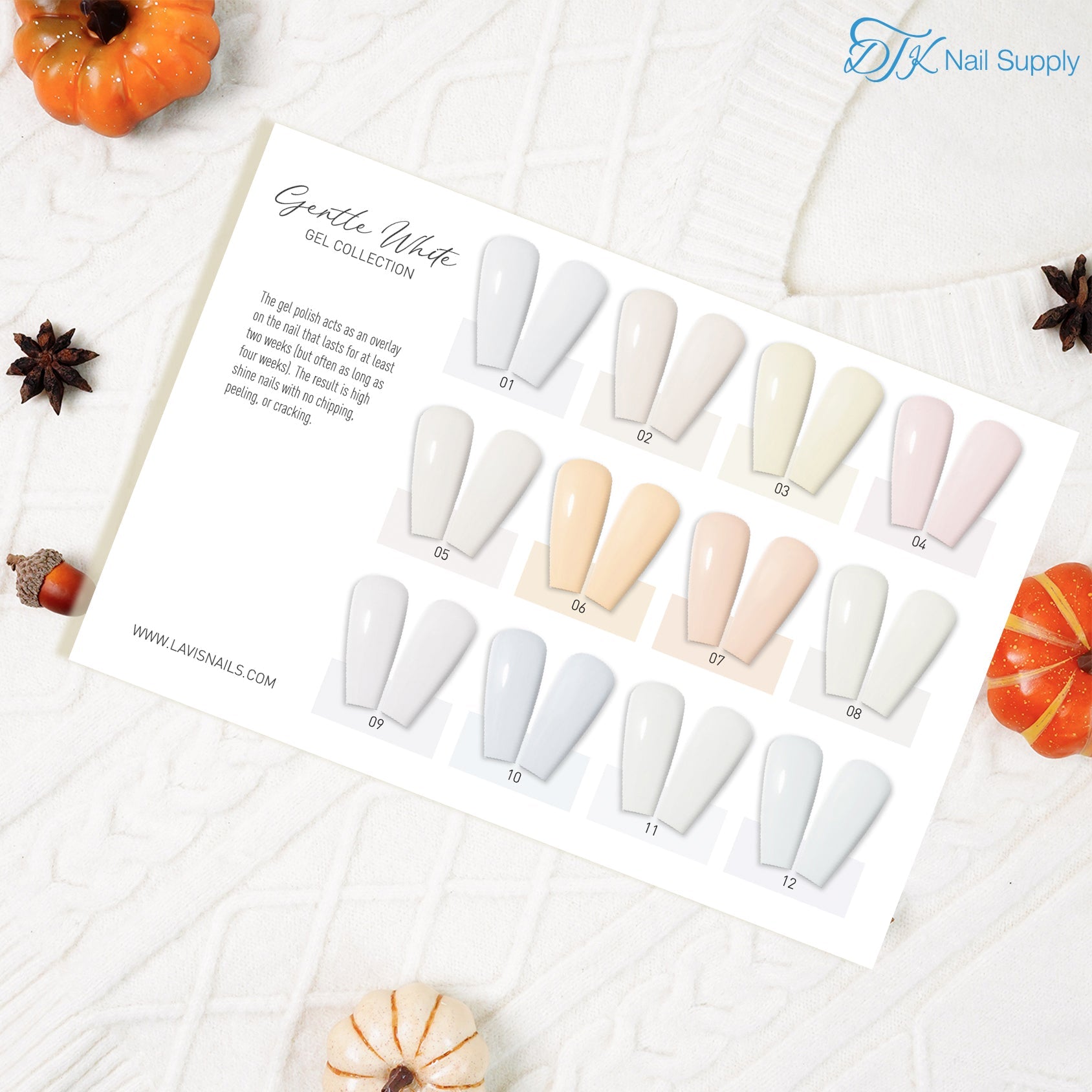 LDS GW Set 12 Colors - Gentle White Collection v2 - DTK Nail Supply