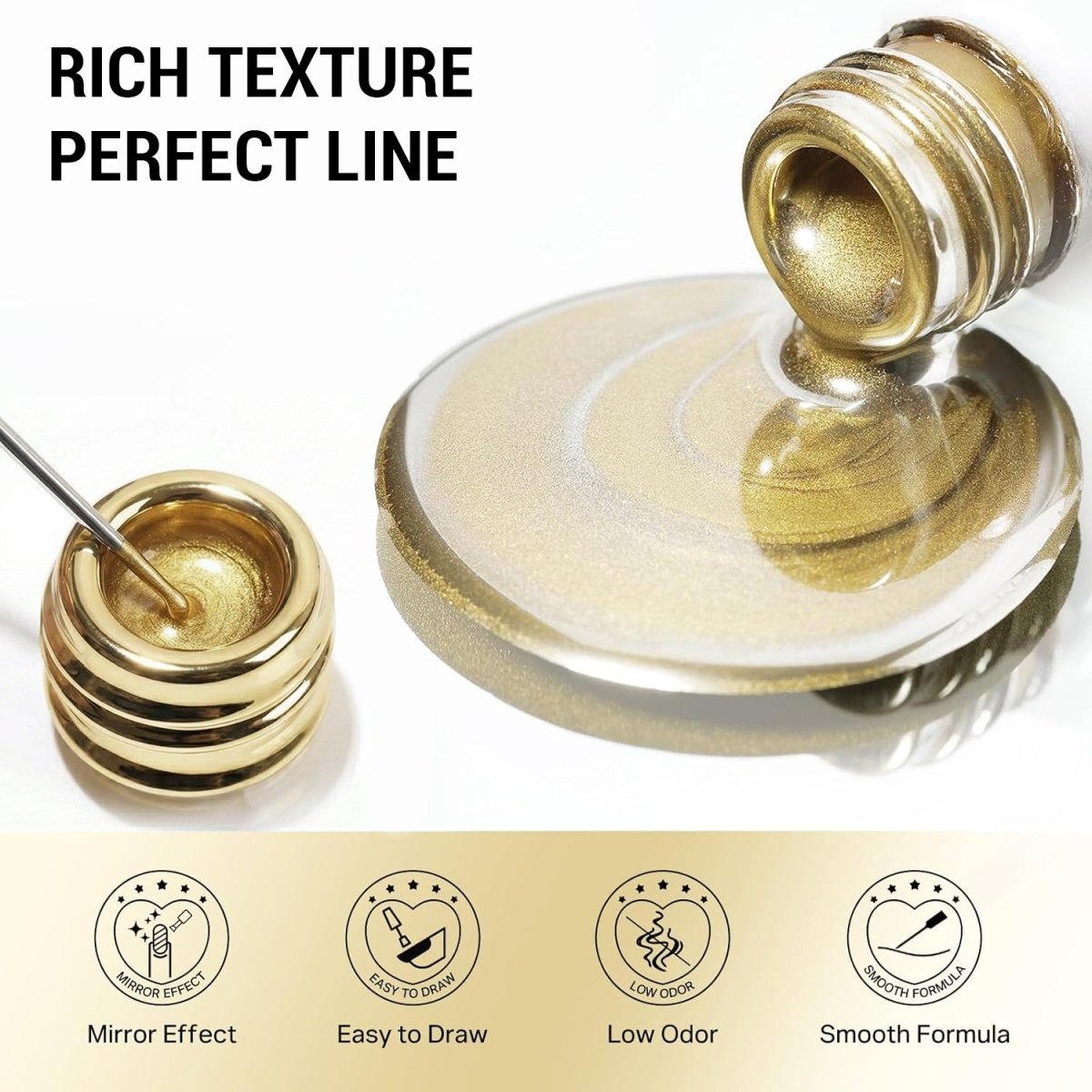 LDS Liner Art Gold Chrome - DTK Nail Supply