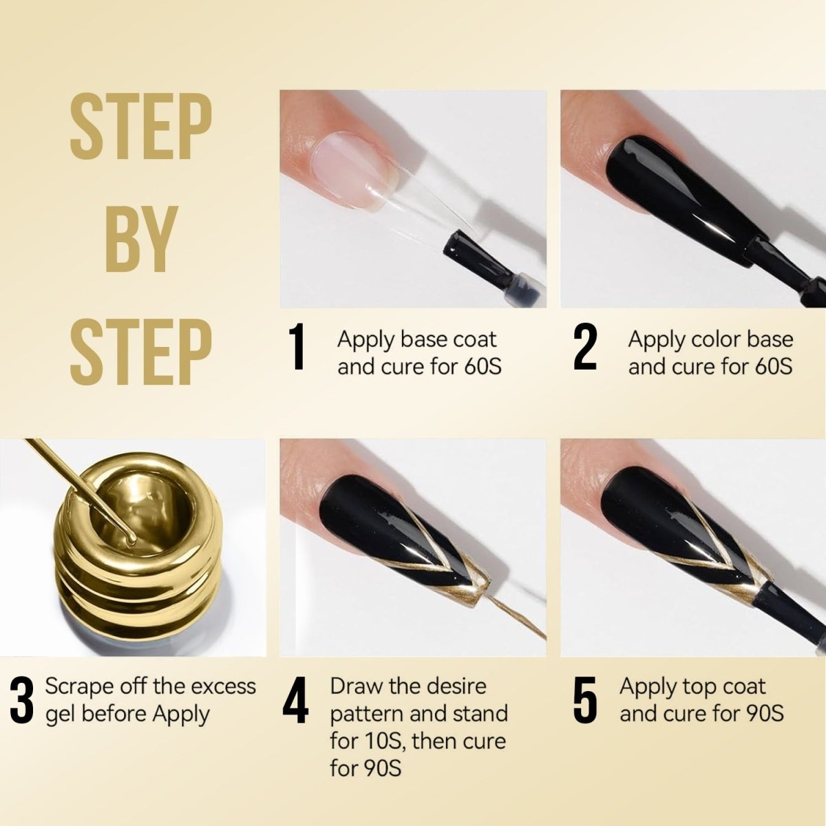 LDS Liner Art Gold Chrome - DTK Nail Supply