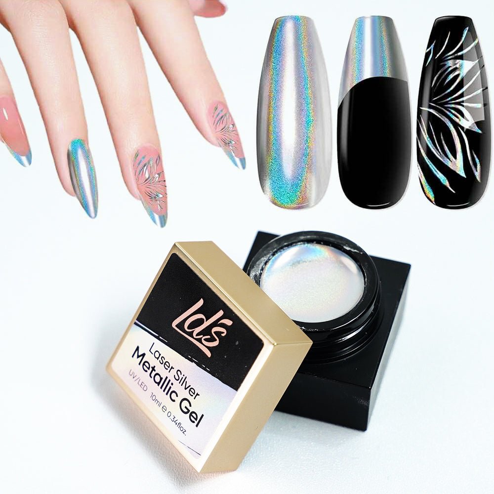 LDS Metallic Laser Silver Gel - Nail Art