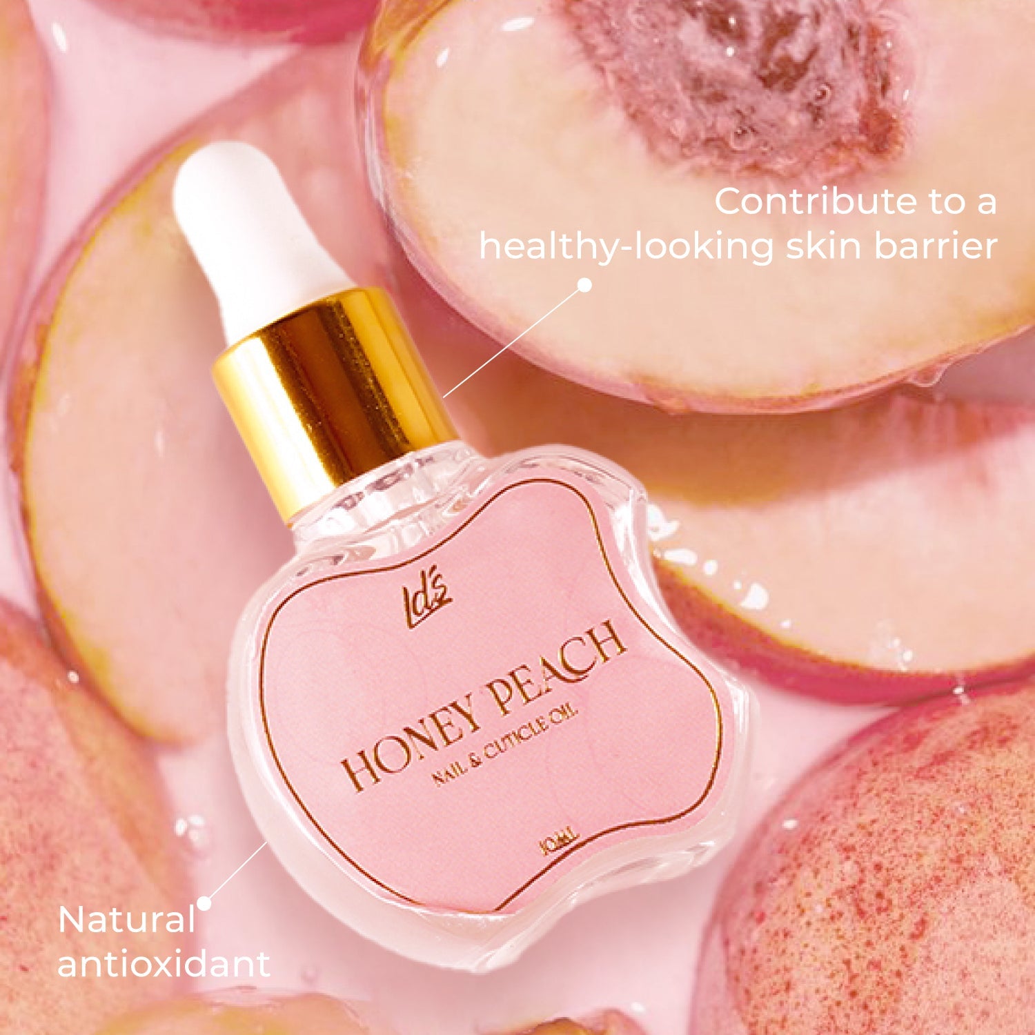 LDS Nails & Cuticle Elixir Oil - Honey Peach - DTK Nail Supply