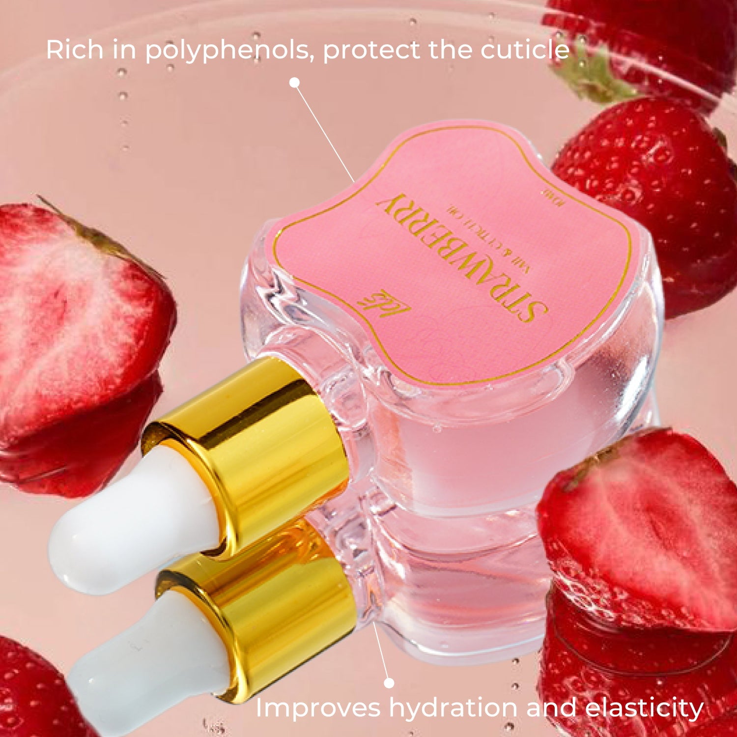 LDS Nails & Cuticle Elixir Oil - Strawberry - DTK Nail Supply