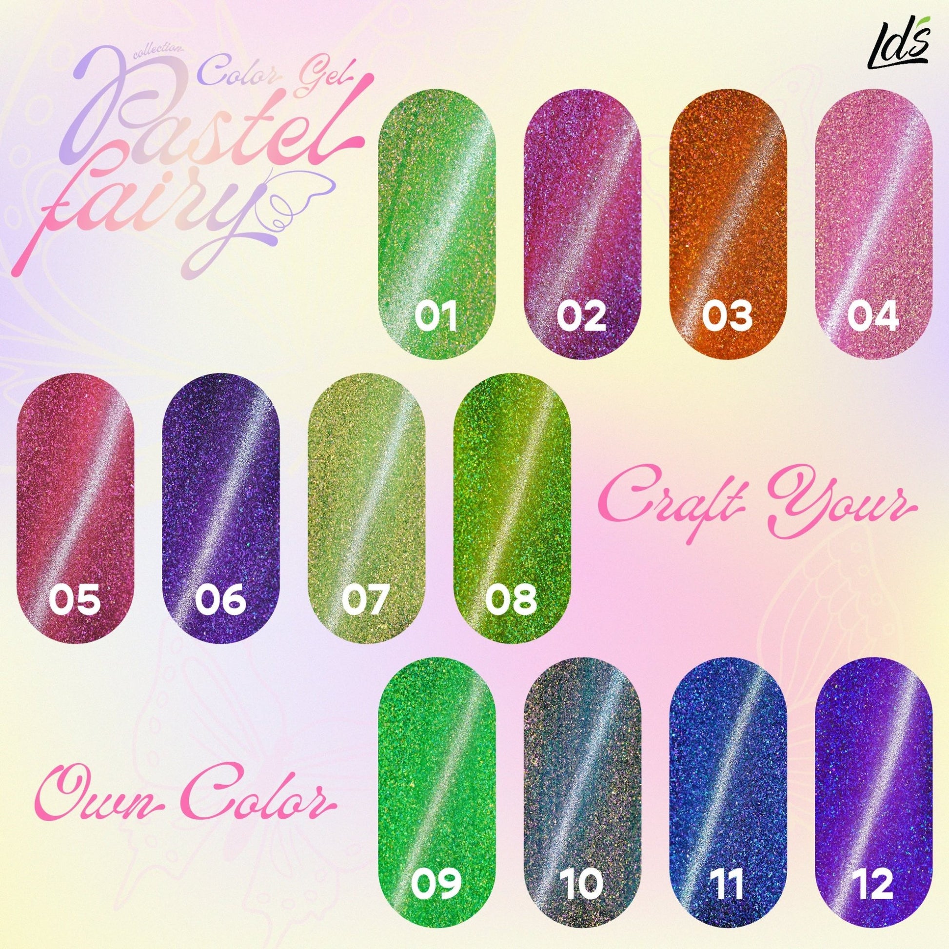 LDS PF02 - Pastel Fairy Cat Eye Gel Collection - DTK Nail Supply