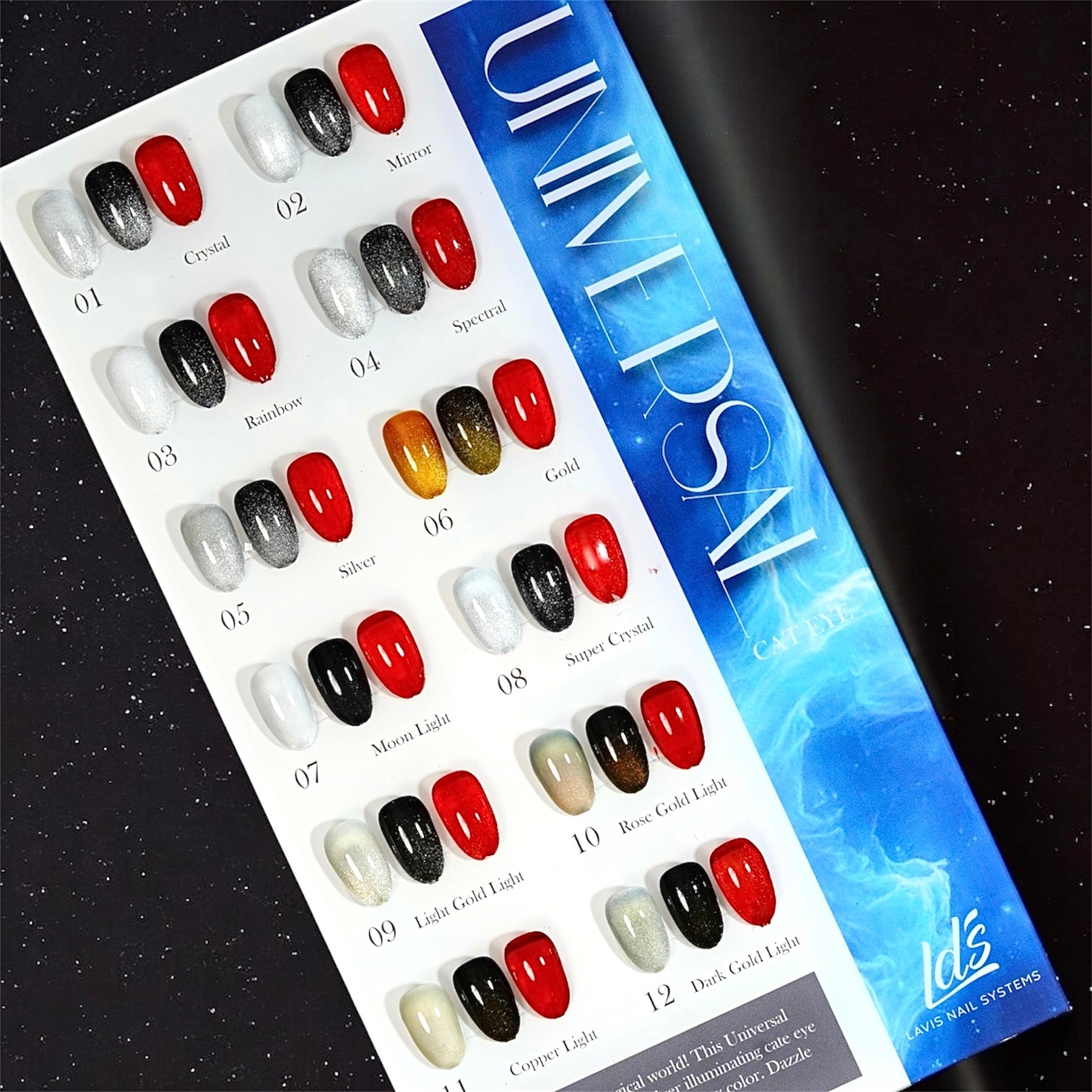 LDS RB - Set 12 Colors - Universal Cat Eye Collection - DTK Nail Supply