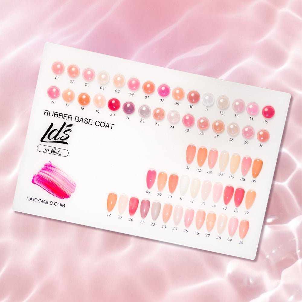 LDS RB Set 30 Colors - Gel Polish 0.5oz - Rubber Base Collection - DTK Nail Supply