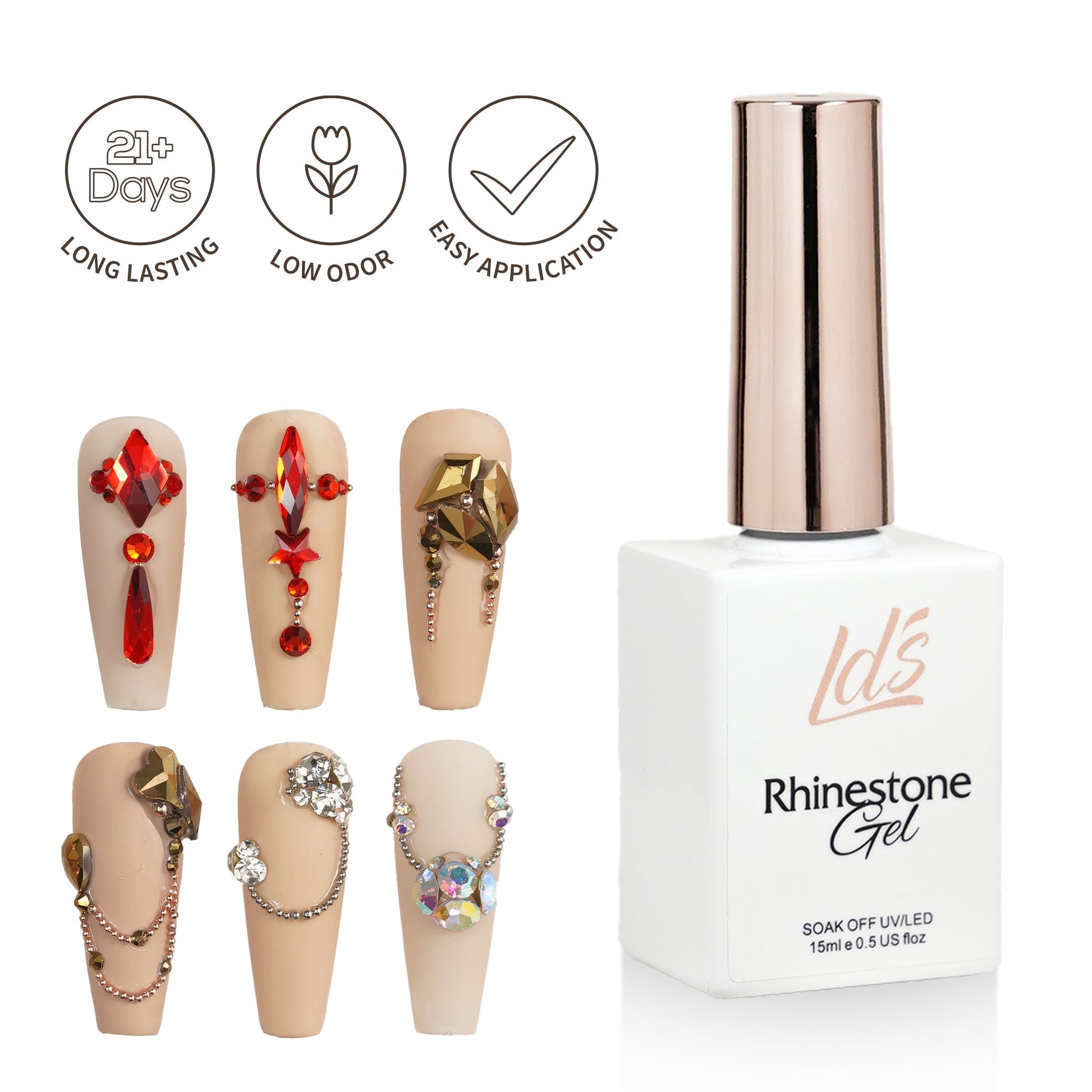 LDS Rhinestone Gel UV/LED - 15ml - DTK Nail Supply