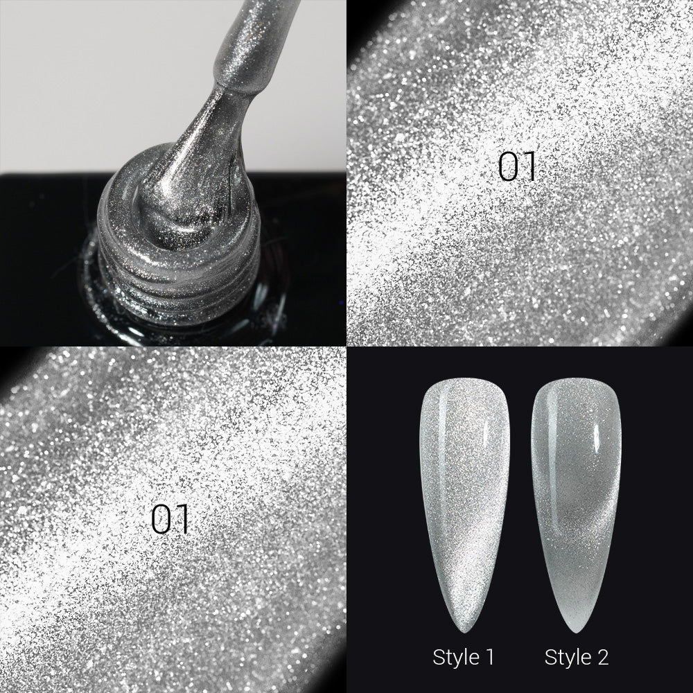 LDS Ripple Cat Eye - 01 - Gel Polish 0.5 oz - Ripple Cat Eye Collection - DTK Nail Supply